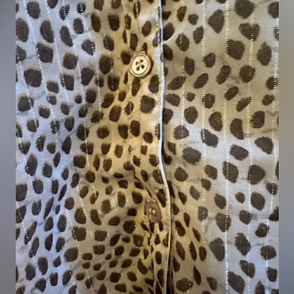Emily Daniels women’s blouse - brown & tan spots - size large